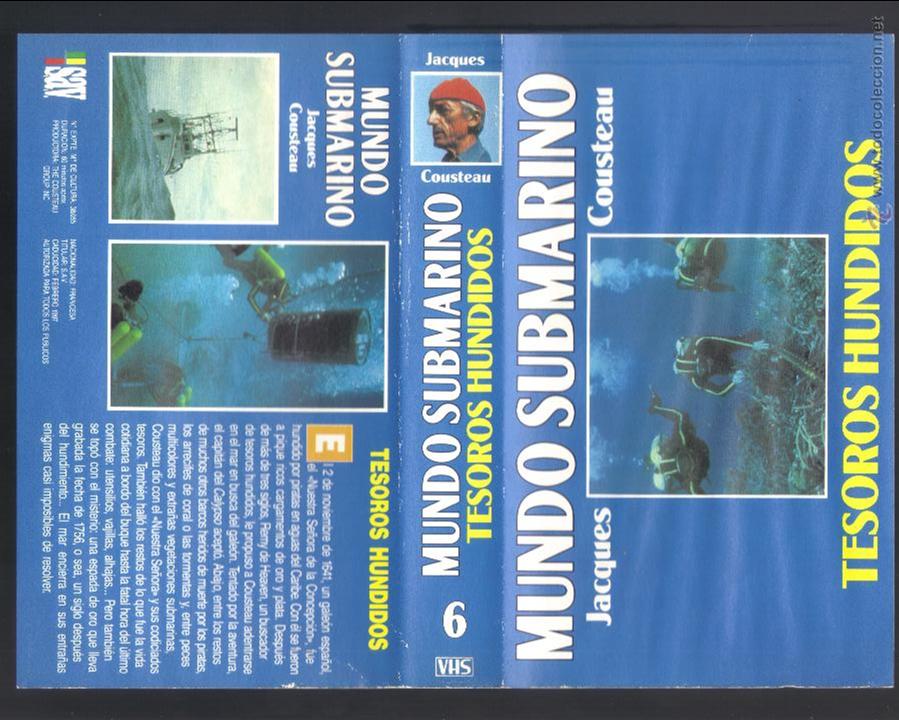 Cine: car&aacute;tula DE VHS - jacques cousteau - mundo submarino - n&uacute;mero 6