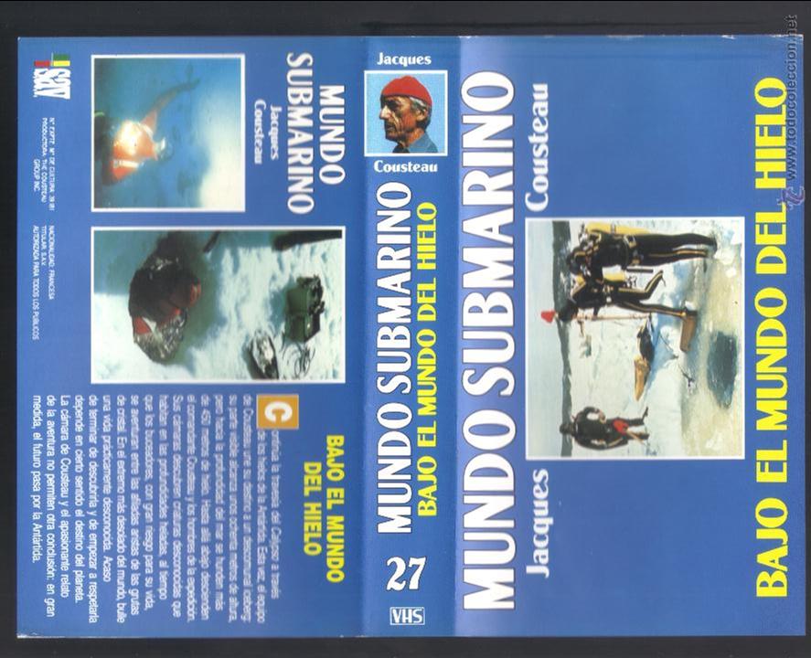Cine: car&aacute;tula DE VHS - jacques cousteau - mundo submarino - n&uacute;mero 28