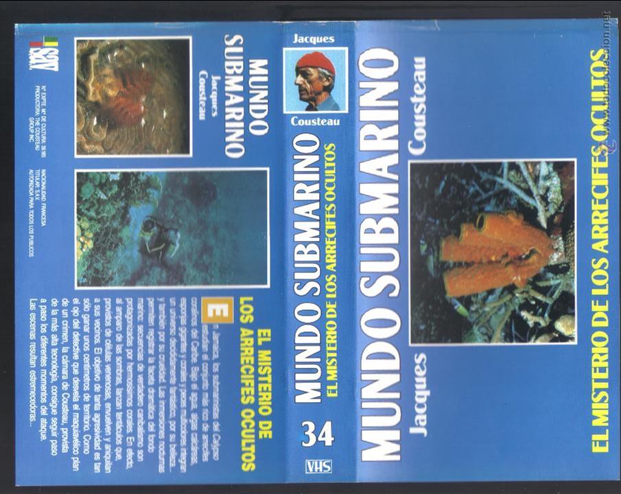 Cine: car&aacute;tula DE VHS - jacques cousteau - mundo submarino - n&uacute;mero 34