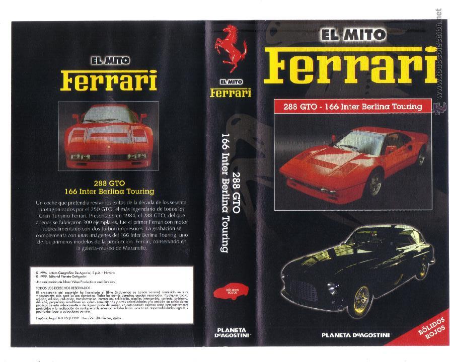 Cine: car&aacute;tula DE VHS - el mito ferrari - 288 gto