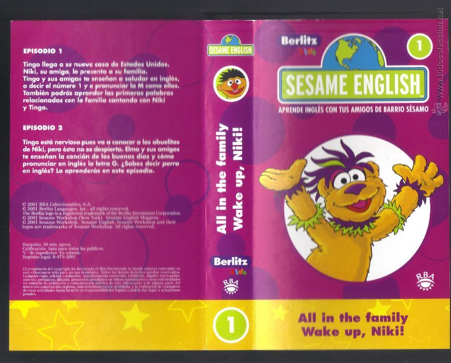 Cine: car&aacute;tula DE VHS - sesame english - aprende ingl&eacute;s con tus amigos de barrio s&eacute;samo