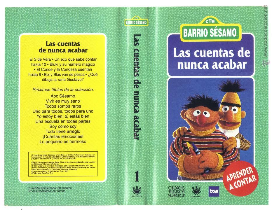 Cine: car&aacute;tula de vhs - barrio s&eacute;samo - las cuentas de nunca acabar