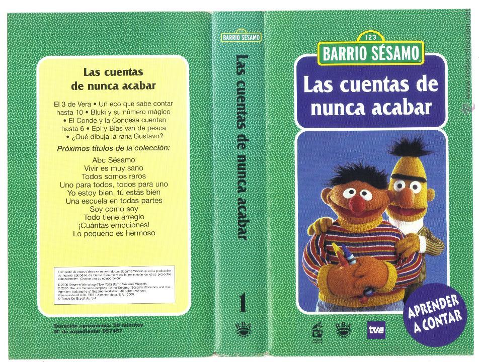 Cine: car&aacute;tula de vhs - barrio s&eacute;samo - las cuentas de nunca acabar