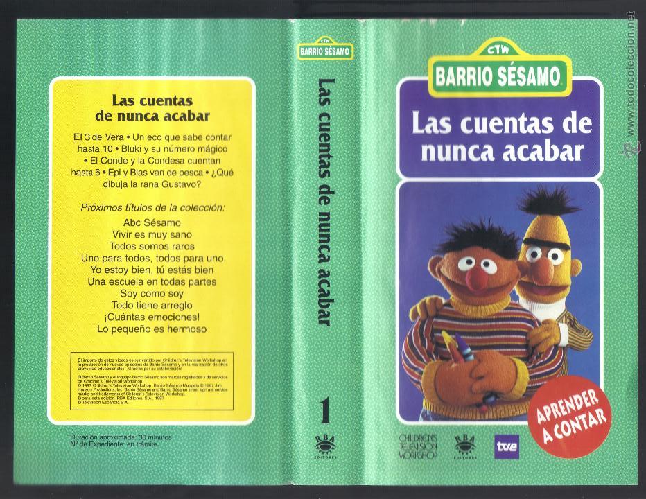 Cine: car&aacute;tula de vhs - barrio s&eacute;samo - las cuentas de nunca acabar