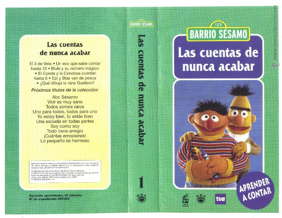 Cine: car&aacute;tula DE VHS - barrio s&eacute;samo - las cuentas de nunca acabar