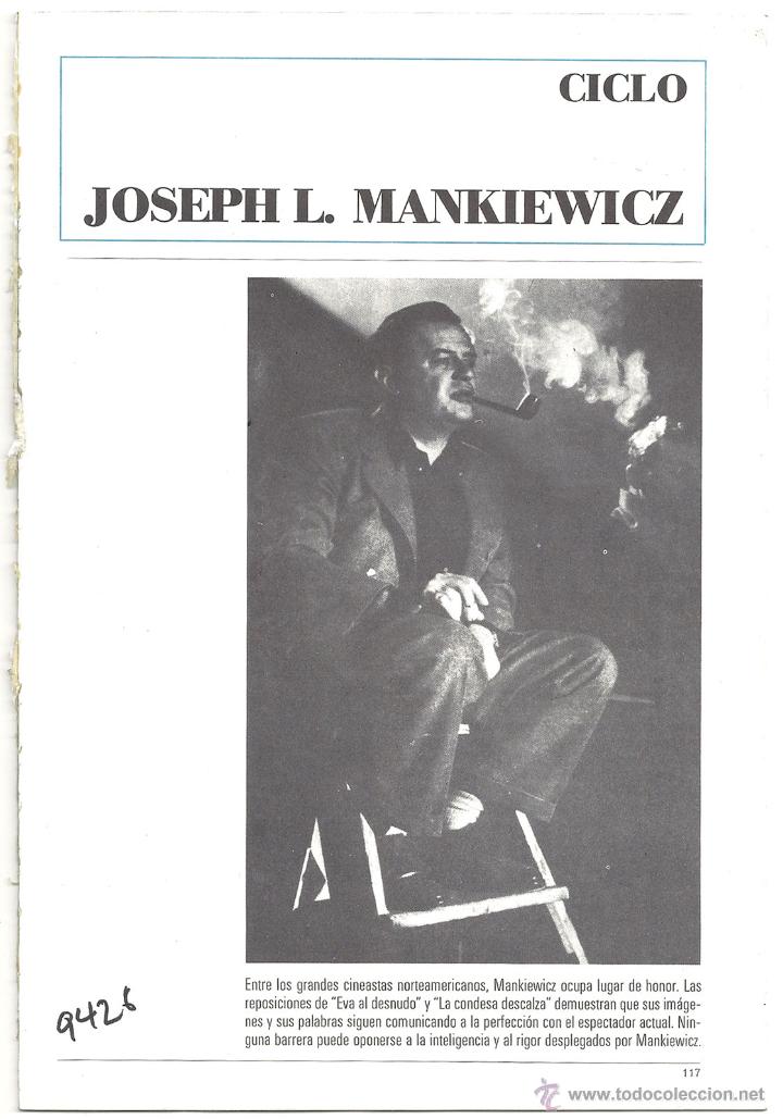 Cine: G5146 JOSEPH L MANKIEWICZ GUIA PROGRAMA ORIGINAL CICLO