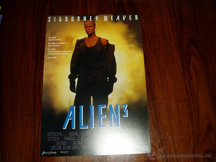 Cine: ALIEN 3. GU&Iacute;A PUBLICITARIA SENCILLA ORIGINAL DE LA PEL&Iacute;CULA.