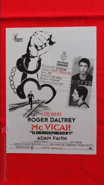 Cine: MC VICAR, THE WHO, ROGER DALTREY, GU&Iacute;A DOBLE EXCTE. ESTADO, EL ENEMIGO P&Uacute;BLICO N&ordm; 1