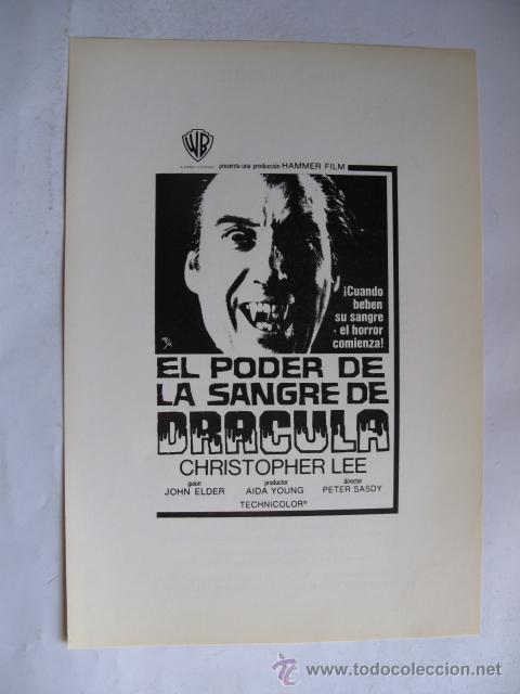 Cine: EL PODER DE LA SANGRE DE DRACULA ---- NO ENTRA EN LOTES - Foto 1