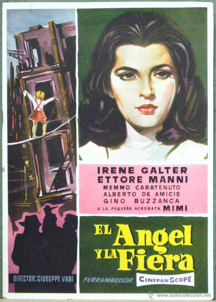 Cine: G5334 EL ANGEL Y LA FIERA IRENE GALTER ETTORE MANNI GUIA ORIGINAL CHICLANA FILMS ESTRENO