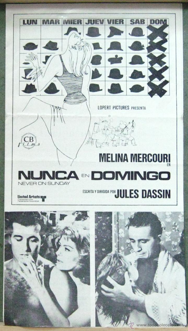 Cine: G5465 NUNCA EN DOMINGO MELINA MERCOURI JULES DASSIN GUIA ORIGINAL CB FILMS ESTRENO