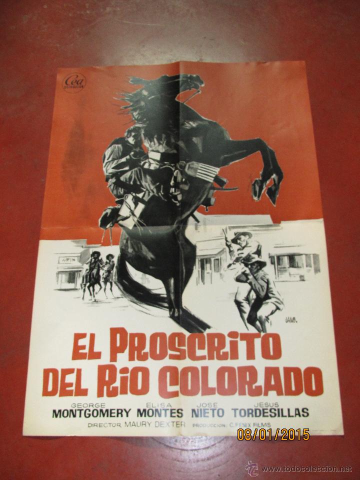 Cine: Antigua Guia Publicitaria con Poster Desplegable Pelicula * EL PROSCRITO DEL RIO COLORADO * A&ntilde;o 1966