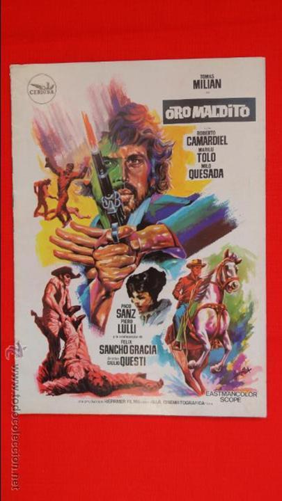 Cine: oro maldito, guia 8 paginas, excte. estado, tomas milian roberto camardiel marilu tolo, 1967