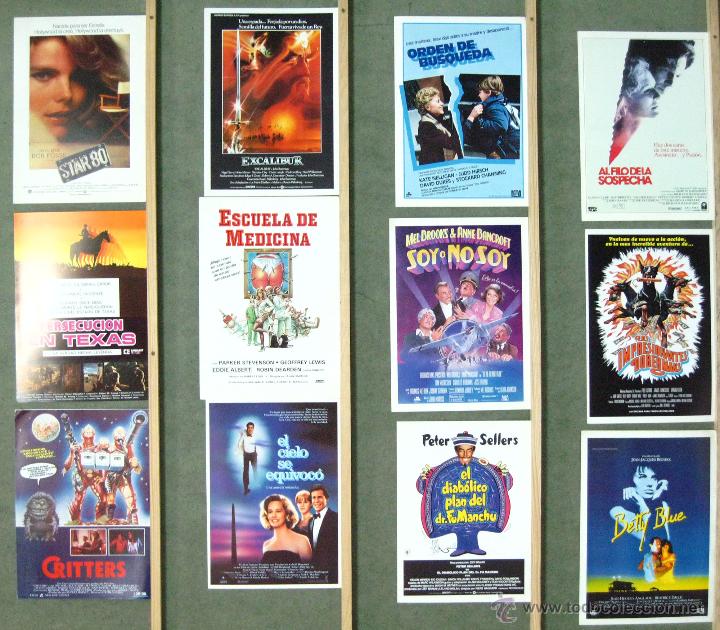 Cinema: G5675 CINE EXTRANJERO A&Ntilde;OS 80'S COLECCION DE 56 GUIAS ORIGINALES ESPA&Ntilde;OLAS