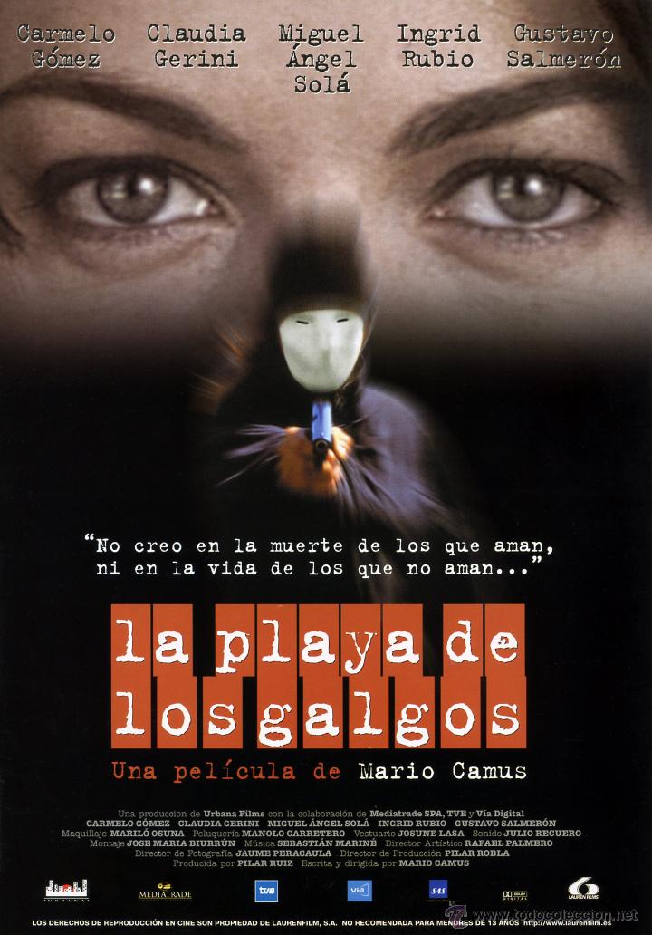 Cine: LA PLAYA DE GALGOS (GUIA ORIGINAL SIMPLE DE SU ESTRENO EN ESPA&Ntilde;A CON FOTOS) CARMELO GOMEZ