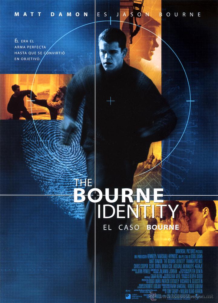 Cine: THE BOURNE IDENTITY (GUIA ORIGINAL 4 PAGINAS ESTRENO EN ESPA&Ntilde;A CON FOTOS)