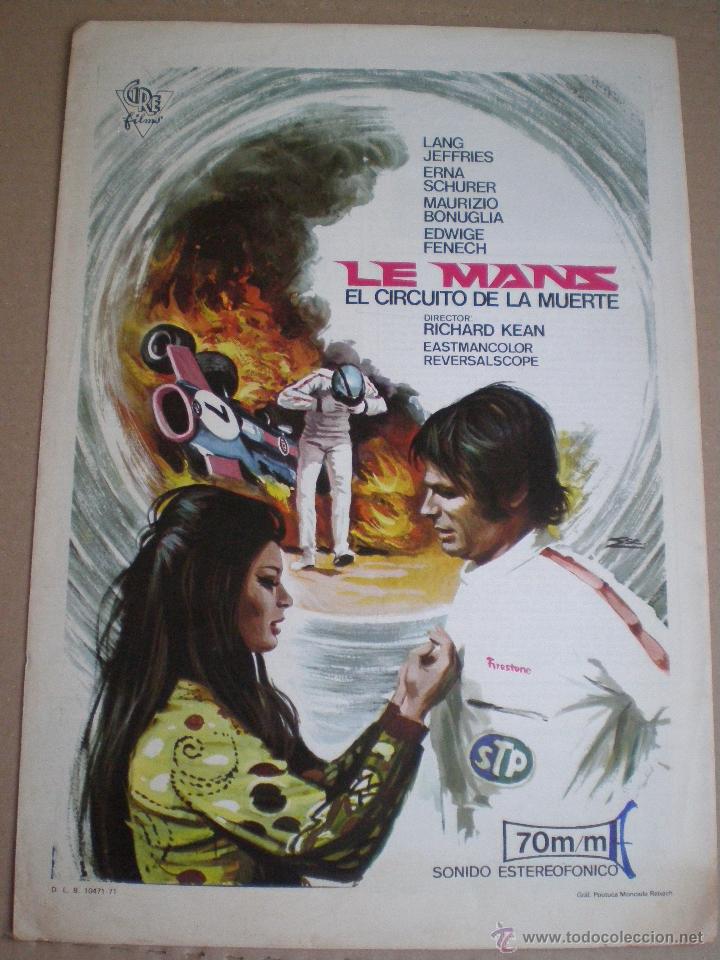 Cine: LE MANS , EL CIRCUITO DE LA MUERTE // GUIA ORIGINAL 1971 // FORMULA 1 AUTOMOVILISMO AUTO RACING F1