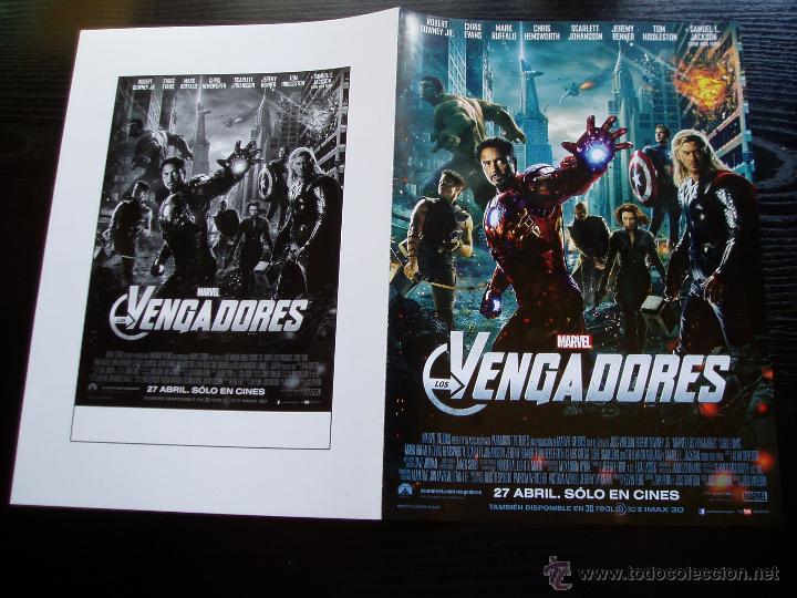 Cine: LOS VENGADORES. GUIA PUBLICITARIA DOBLE. ORIGINAL.MAGNIFICO ESTADO.NUEVO.
