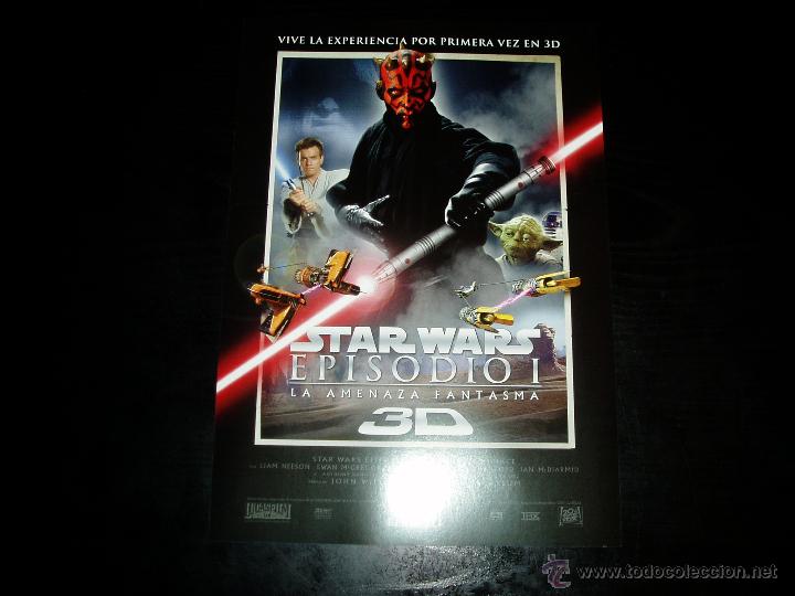 Cine: STAR WARS EPISODIO 1. 3D.LA AMENAZA FANTASMA. GUIA PUBLICITARIA SENCILLA. ORIGINAL.MAGNIFICO ESTADO.