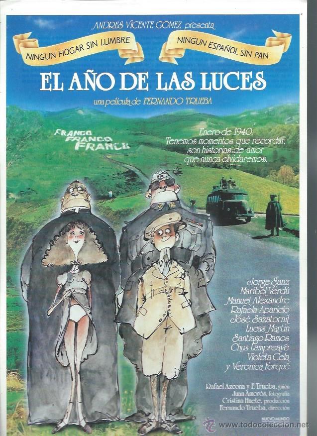 Cinema: GU&Iacute;A PUBLICITARIA DE CINE EL A&Ntilde;O DE LAS LUCES, FERNANDO TRUEBA, ORIGINAL, 20 POR 30CM