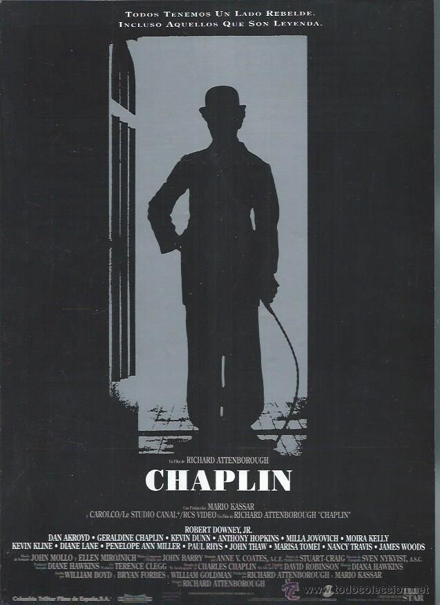 Cine: GU&Iacute;A PUBLICITARIA DE CINE CHAPLIN, ORIGINAL, 20 POR 30CM