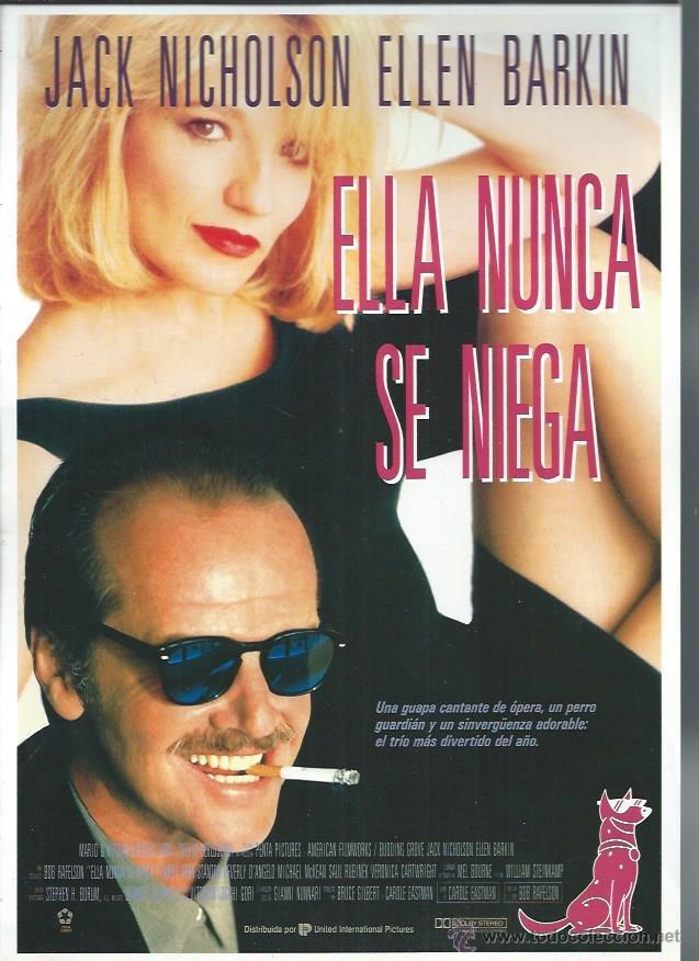 Kino: GU&Iacute;A PUBLICITARIA DE CINE ELLA NUNCA SE NIEGA, ORIGINAL, 20 POR 30CM