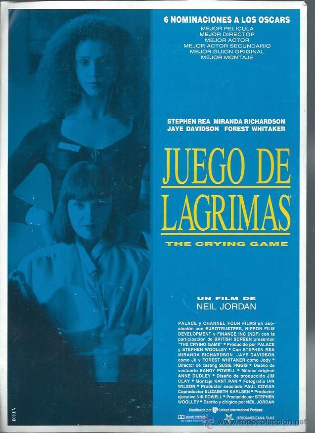 Kino: GU&Iacute;A PUBLICITARIA DE CINE JUEGO DE L&Aacute;GRIMAS, ORIGINAL, 20 POR 30CM