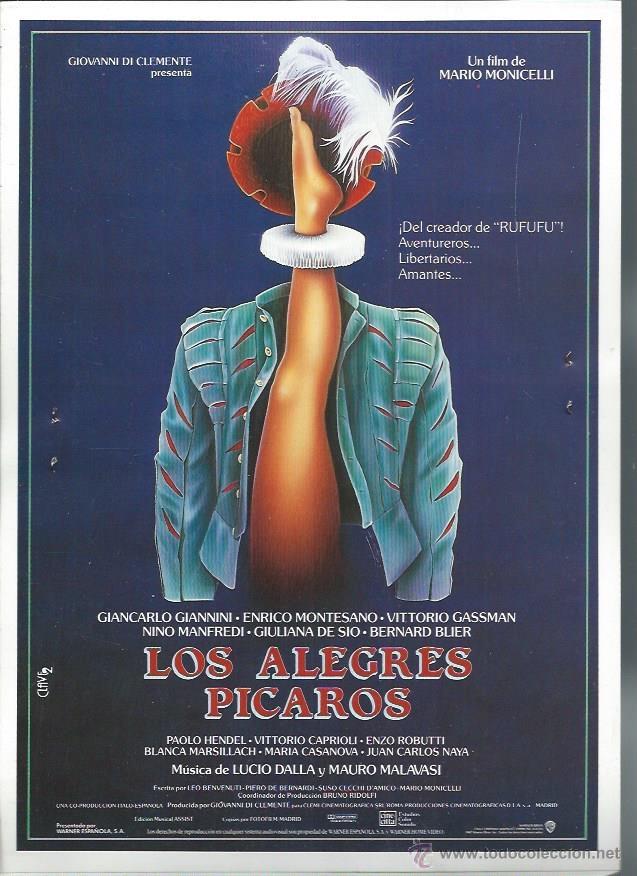 Kino: GU&Iacute;A DE CINE PUBLICITARIA LOS ALEGRES P&Iacute;CAROS, ORIGINAL, 20 POR 30CM