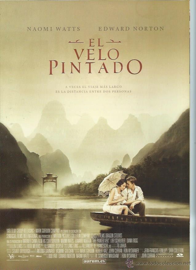 Kino: GU&Iacute;A PUBLICITARIA DE LA PEL&Iacute;CULA EL VELO PINTADO, ORIGINAL, 20 POR 30CM