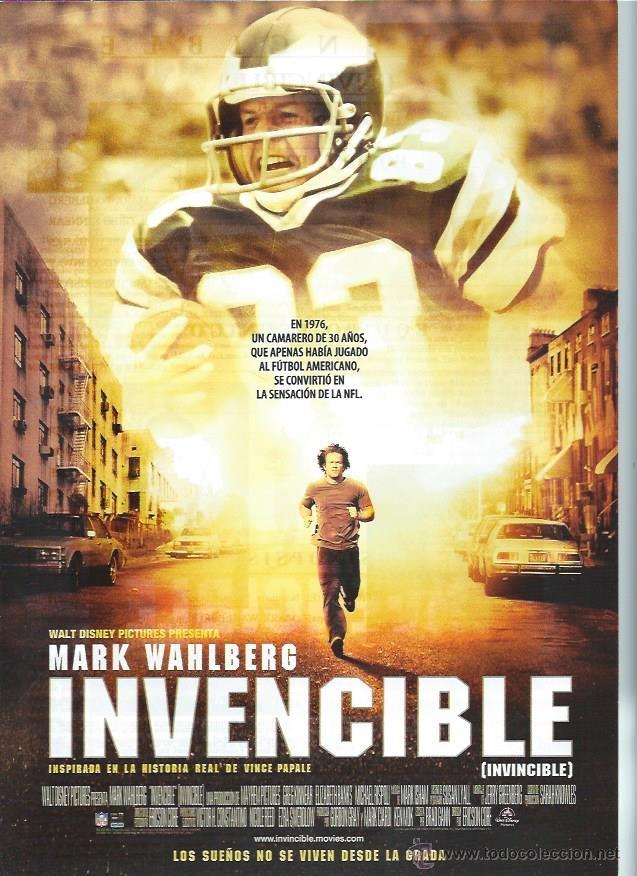 Cinema: GU&Iacute;A PUBLICITARIA DE LA PEL&Iacute;CULA INVENCIBLE, ORIGINAL, 20 POR 30CM