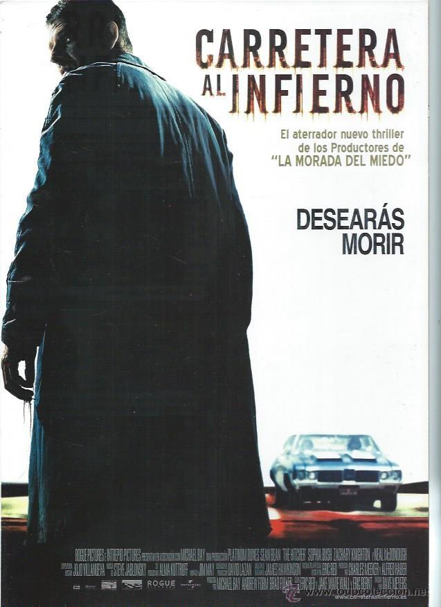 Cin&eacute;ma: GU&Iacute;A PUBLICITARIA DE LA PEL&Iacute;CULA CARRETERA AL INFIERNO, ORIGINAL, 20 POR 30CM