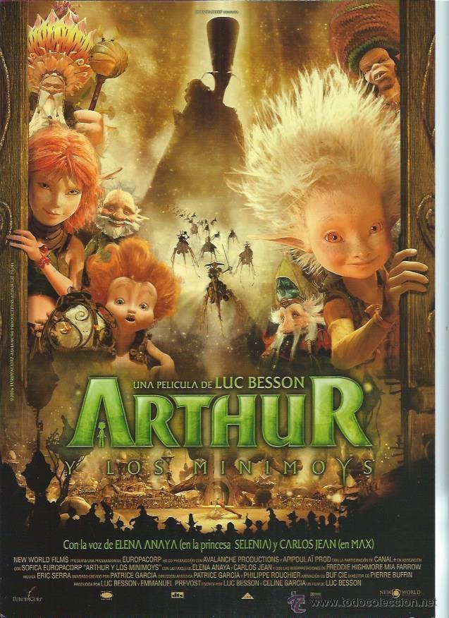 Cinema: GU&Iacute;A PUBLICITARIA DE LA PEL&Iacute;CULA ARTHUR LOS MINIMOYS, ORIGINAL, 20 POR 30CM
