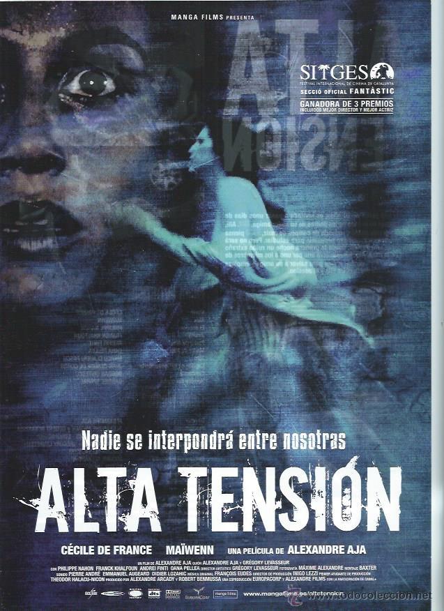 Cinema: GU&Iacute;A PUBLICITARIA DE CINE ALTA TENSI&Oacute;N, ORIGINAL, 20 POR 30CM