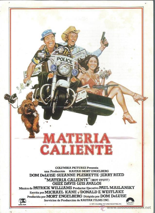 Cinema: GU&Iacute;A PUBLICITARIA DE LA PEL&Iacute;CULA MATERIA CALIENTE, ORIGINAL, 20 POR 30CM