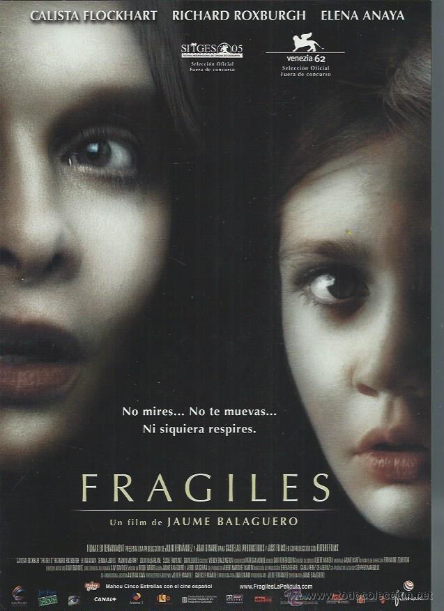 Cinema: GU&Iacute;A PUBLICITARIA DE LA PEL&Iacute;CULA FRAGILES, ORIGINAL, 20 POR 30CM
