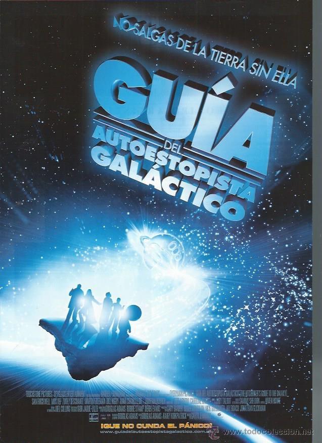 Cinema: GU&Iacute;A PUBLICITARIA DE LA PEL&Iacute;CULA GU&Iacute;A DEL AUTOESTOPISTA GAL&Aacute;CTICO, ORIGINAL, 20 POR 30CM
