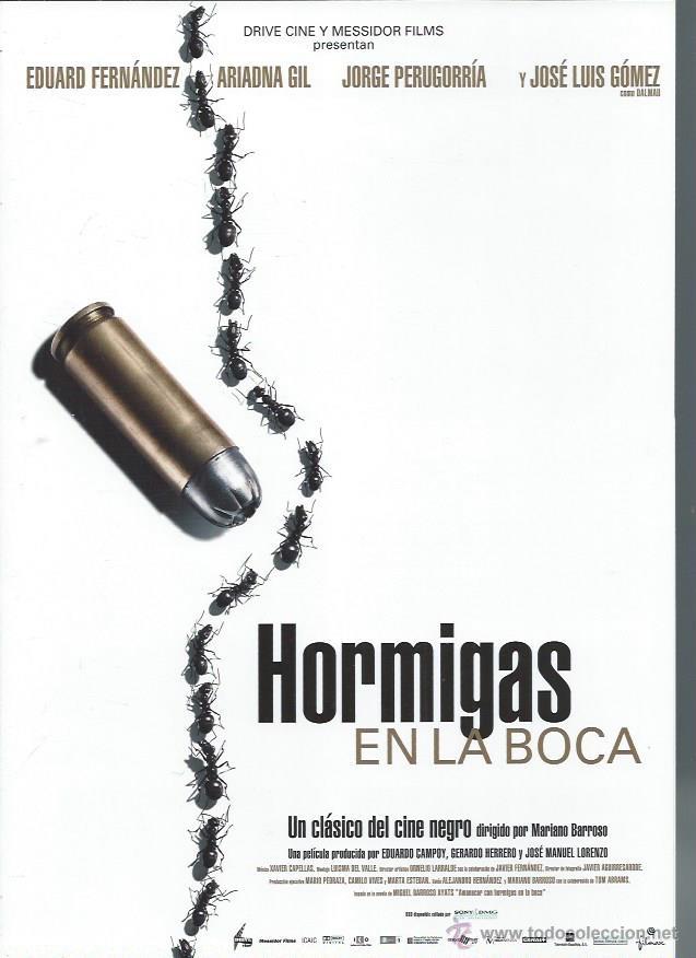 Cine: GU&Iacute;A PUBLICITARIA DE LA PEL&Iacute;CULA HORMIGAS EN LA BOCA, ORIGINAL, 20 POR 30CM