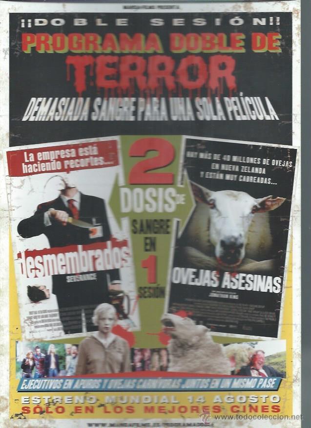 Kino: GU&Iacute;A PUBLICITARIA DE LA PEL&Iacute;CULA DESMEMBRADOS Y OVEJAS ASESINAS, ORIGINAL, 20 POR 30CM