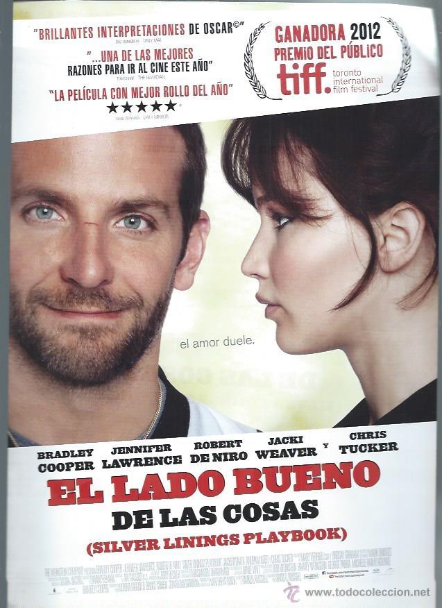 Kino: GU&Iacute;A PUBLICITARIA DE LA PEL&Iacute;CULA EL LADO BUENO DE LAS COSAS, ORIGINAL, 20 POR 30CM