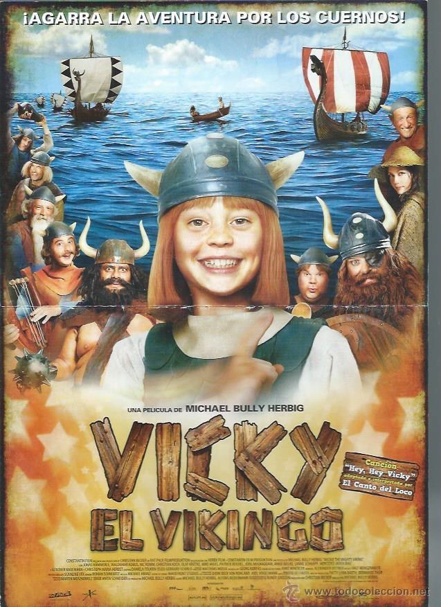 Kino: GU&Iacute;A PUBLICITARIA DE LA PEL&Iacute;CULA VICKY EL VIKINGO, ORIGINAL, 20 POR 30CM