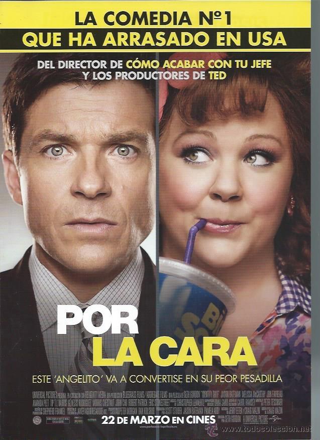 Kino: GU&Iacute;A PUBLICITARIA DE LA PEL&Iacute;CULA POR LA CARA, ORIGINAL, 20 POR 30CM