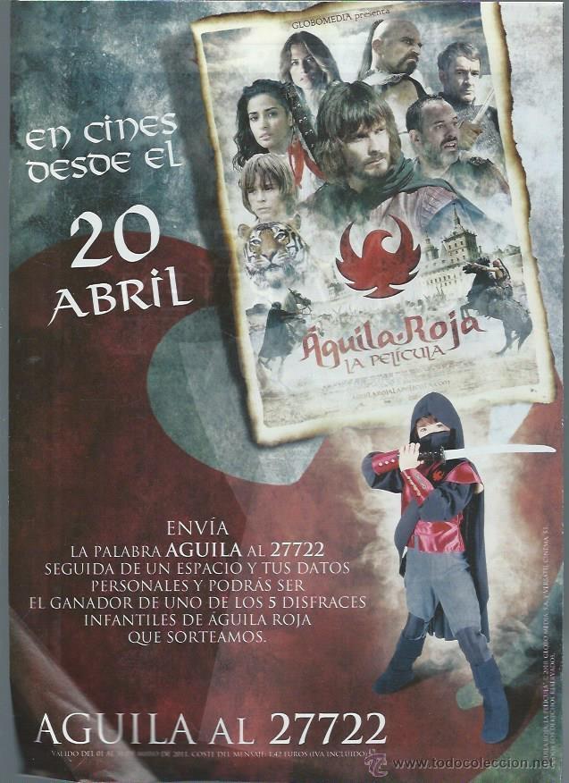 Cinema: GU&Iacute;A PUBLICITARIA DE LA PEL&Iacute;CULA &Aacute;GUILA ROJA, ORIGINAL, 30 POR 20CM