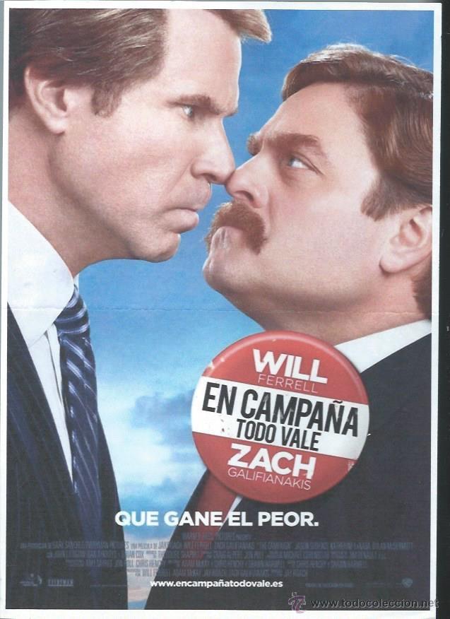 Cin&eacute;ma: GU&Iacute;A PUBLICITARIA DE LA PEL&Iacute;CULA EN CAMPA&Ntilde;A TODO VALE, QUE GANE EL PEOR, ORIGINAL, 30 POR 20CM