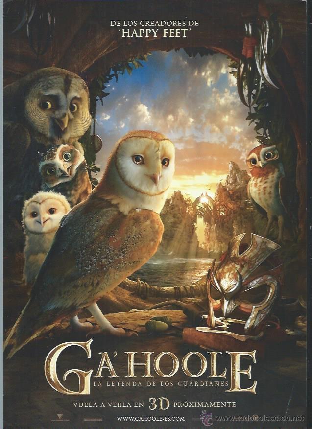 Cin&eacute;ma: GU&Iacute;A PUBLICITARIA DE LA PEL&Iacute;CULA GA&acute;HOOLE, LA LEYENDA DE LOS GUARDIANES, ORIGINAL, 30 POR 20CM