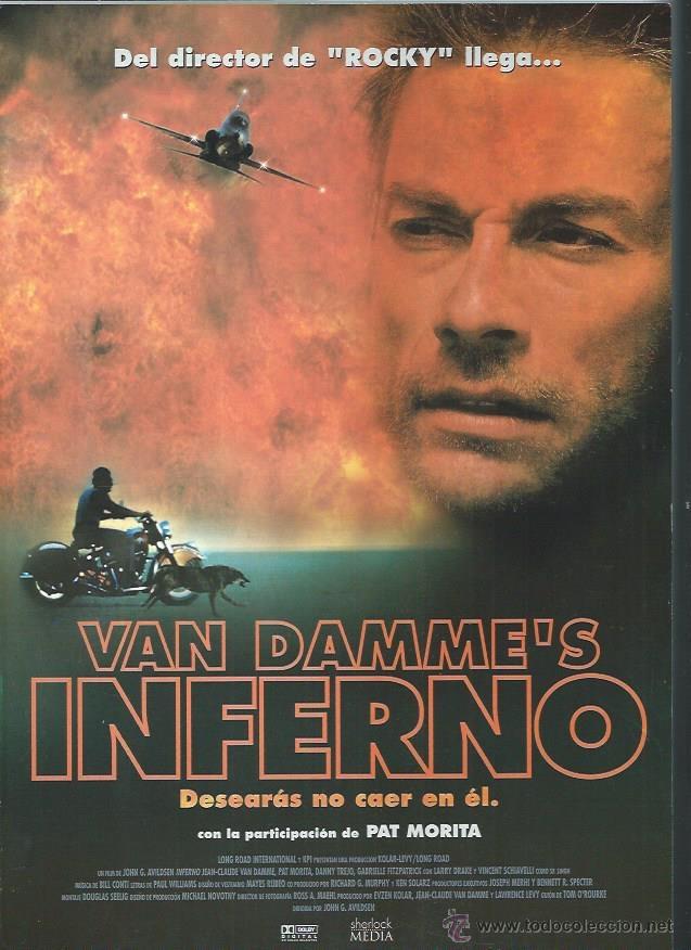 Kino: GU&Iacute;A PUBLICITARIA DE LA PEL&Iacute;CULA VAN DAMME&acute;S INFIERNO, ORIGINAL, 30 POR 20CM