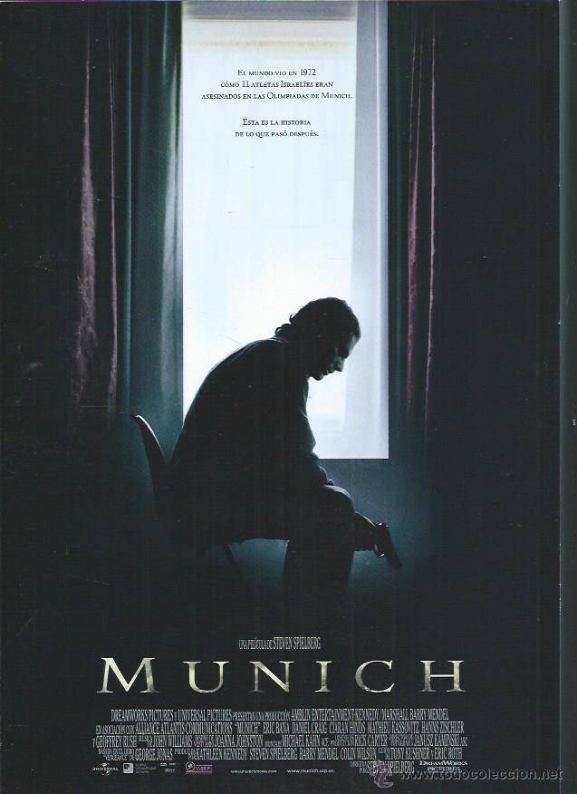 Cinema: GU&Iacute;A PUBLICITARIA DE LA PEL&Iacute;CULA MUNICH STEVEN SPILBERG, ORIGINAL, 30 POR 20CM
