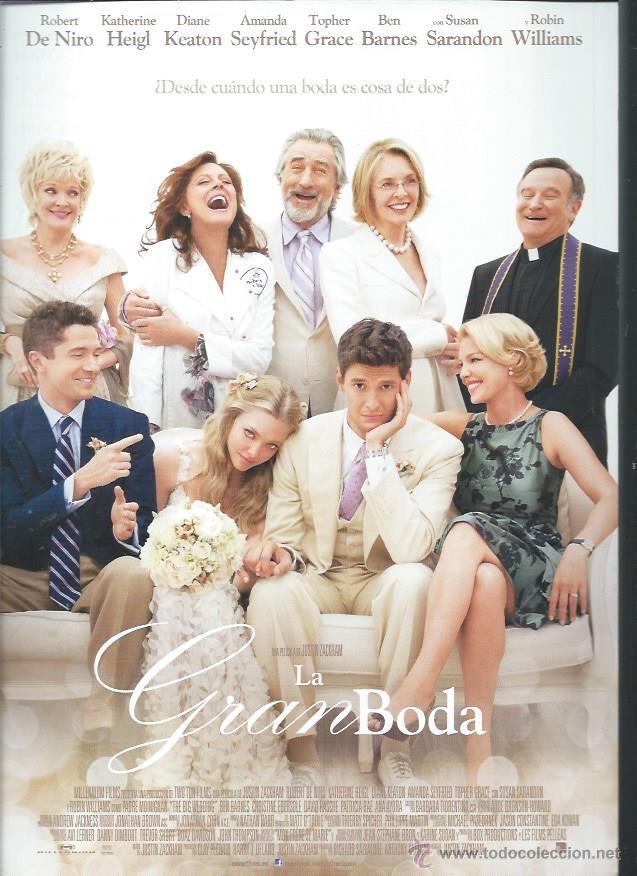 Kino: GU&Iacute;A PUBLICITARIA DE LA PEL&Iacute;CULA LA GRAN BODA, ORIGINAL, 30 POR 20CM