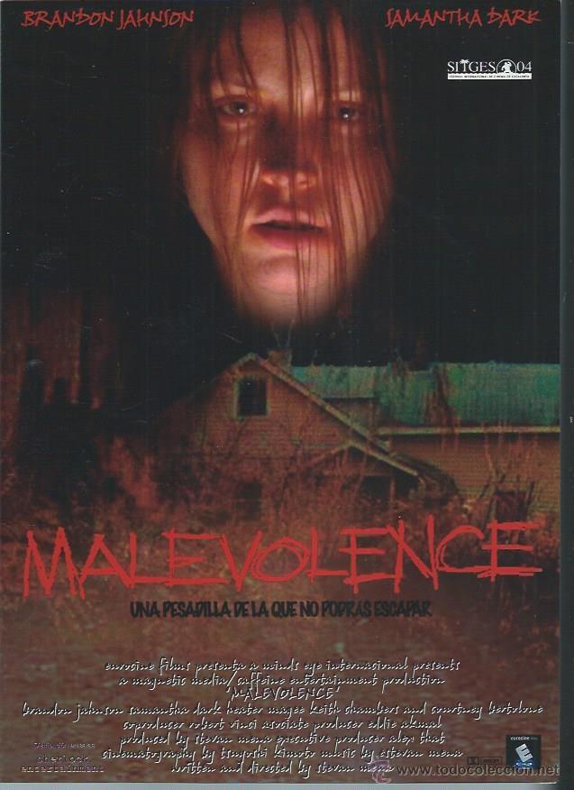 Kino: GU&Iacute;A PUBLICITARIA DE LA PEL&Iacute;CULA MALEVOLENCE, ORIGINAL, 30 POR 20CM
