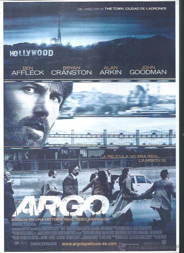 Cinema: GU&Iacute;A PUBLICITARIA DE LA PEL&Iacute;CULA ARGO, ORIGINAL, 30 POR 20CM