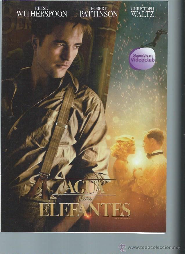 Kino: GU&Iacute;A PUBLICITARIA DE LA PEL&Iacute;CULA AGUA PARA ELEFANTES, 30 POR 20CM, PAPEL REVISTA